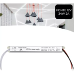 Fonte Slim Driver Para Perfil Fita De Led 12v 2a 24w